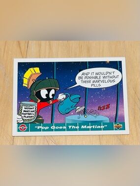 1992 Looney Tunes Pop Goes The Martian card with Marvin the Martian